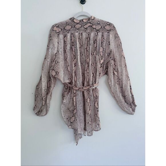 Zimmerman Bellitude Batwing Blouse Snakeskin Print Women's Size US 4 - Picture 8 of 12